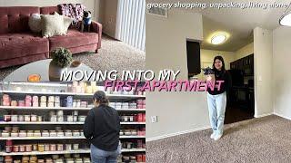 MOVING INTO MY FIRST APARTMENT AT 23 | moving vlog, unpacking, living alone, settling in, shopping