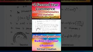 +2 Commerce Business Mathematics and statistics  Selection Questions #chseexam #exam #commerce #edu