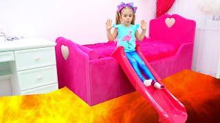The Floor is Lava Challenge  - Bogdan saves Anabella and Mommy from Lava!