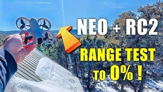 DJI NEO Range Tests with RC2 - Normal & Sport to Below 0% !  How Far Will it GO?!