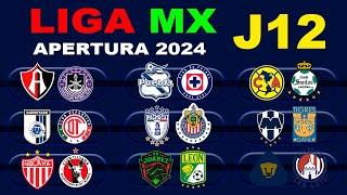 FECHAS, HORARIOS Y CANALES PARA LA JORNADA 12 DE LA LIGA MX APERTURA 2024