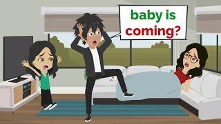 Baby is coming? | Easy English conversation practice | Fun English with Nora