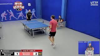 08:00 Деревинский Дмитрий 0-3 Крохмаль Виталий стол 5 ЮГ-2   25.01.21
