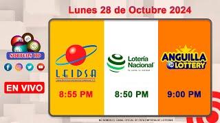 Lotería Nacional LEIDSA y Anguilla Lottery en Vivo │Lunes 28 de Octubre 2024/ 8:55 P.M