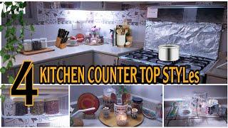 4 kitchen counter styles / How i organized my kitchen #spacesavingideas #kitchencountertoporgan