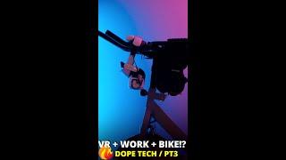 VR Remote Working On a Stationary Bike Calorie Hack W/ Quest 2! | Dope Tech PT. 3! #shorts