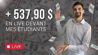 Trading : + 537,90 $ en live devant mes étudiants