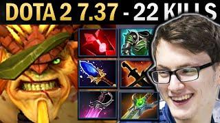 Bristleback Gameplay Miracle with 22 Kills and Khanda - Dota 2 7.37