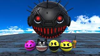 Pacman & Ms-Pacman VS Cartoon Cat VS Robot Spiky Monster Pacman