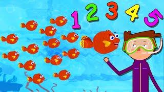 1 2 3 4 5 Once I Caught A Fish Alive | Nursery Rhymes and Kids Songs | Captain Discovery