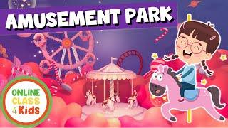 At the Amusement Park | English Vocabulary Lesson for Beginners | Learn English | ESL Game