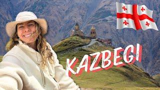 HIKING IN KAZBEGI - Gergeti Glacier & Juta Lake  Backpacking Georgia Vlog