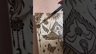 SUPRISE Henna Canvas GLOWS IN THE DARK  #shorts #henna #mehndi