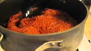 Dyeing a Wool/Acrylic Blend with Food Coloring