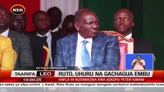 Ruto, Uhuru na Gachagua wakutana kwenye hafla ya kutawazwa kwa askofu Peter Kimani mjini embu