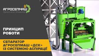 Принцип роботи сепаратора АГРОСЕПМАШ «ДСК» із системою аспірації