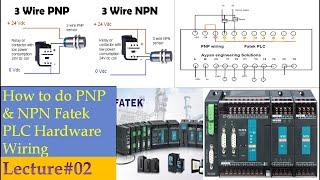 2- Fatek PLC input/output wiring| Plc Sinking & Sourcing wire | Fatek PLC wiring  | NPN & PNP Wiring