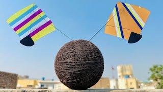 How To Make A Kite With Plastic Bag & Broom Sticks | Kite banane ka tarika