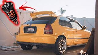 Building My Dream Honda EK Hatch | Riaction Coilover Install & Vantrue N2X Dashcam