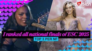 Eurovision Song Contest 2025 - My top 3 of ALL National Finals