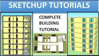 SKETCHUP TUTORIAL || COMPLETE BUILDING TUTORIAL IN SKETCHUP