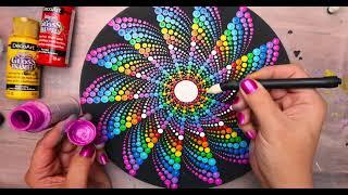 Dot Mandala PINWHEEL Design Step By Step Tutorial | Lydia May