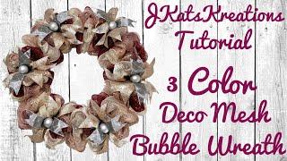 How To Make A Deco Mesh Bubble Wreath Tutorial [with 3 Colors]
