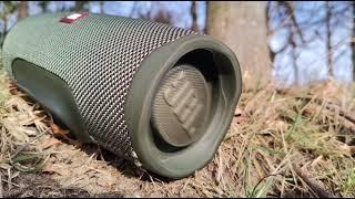 Jbl charge 4 green (GG) outdoor bass test with 100%LFM in forest