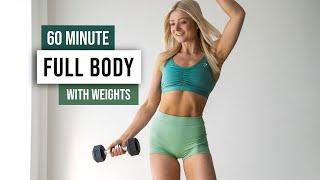 60 MIN FIERCE FULL BODY HIIT, NO JUMPING Workout with Weights - No Noise, Low Impact Home Workout