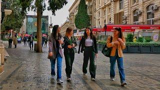 Baku City Center - Nizami Street, Boulevard (April 2023)- Walking Tour -  Azerbaijan, Downtown, Walk