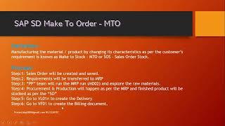 SAP SD Make To Order MTO or Sales Order Stock SOS | Sivan's SAP SD Training