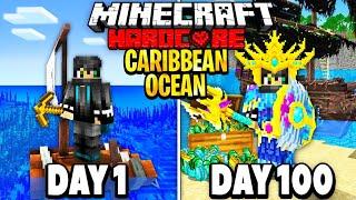 I Survived 100 Days in the Caribbean Ocean in Minecraft.. Here's What Happened..