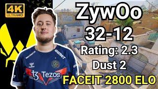 ZywOo (32-12) Rating:2.3 (Dust2) | Sep 5, 2024 #cs2 #pov