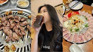 빵순이VLOG | 결혼식 갔다 빵집 갔다 본가가서 닭강정 먹는 하루 | 용산 소금빵 맛집 | 친구들과 술냄새나는 vlog | 용산막창골 | 소세지하우스 | 여의도 화목순대국 찐후기