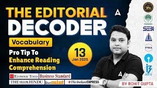 13 Jan 2024 The Editorial Decoder | Grammar, Vocabulary & Reading Comprehension | Rohit Gupta 