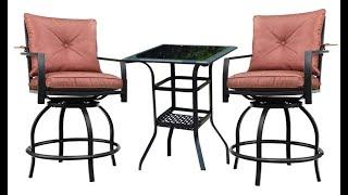 Patio Festival Bar Height Patio Set Outdoor Swivel Bar Stool - Overview