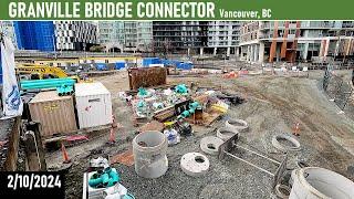 2/10/2024 GRANVILLE BRIDGE CONNECTOR Construction Zone at the Downtown Loops, Vancouver, BC