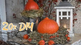 20x Fall DIY in 10 min: Inspiration for a simple decoration with pumpkins