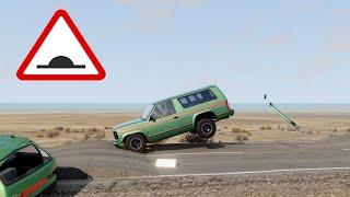 BeamNG Drive - Cars vs Speed Bumps #4 (High Speed)