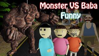 Monster VS Baba | Funny Video | Gulli Bulli | Monster Horror Story | Make Joke Of Horror