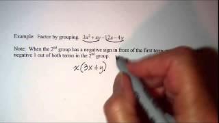 Factoring a Polynomial with Four Terms by Grouping