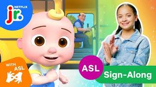 JJ's Wheels on the Bus Song! | ASL Sign-Along Songs for Kids  CoComelon Lane | Netflix Jr