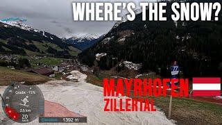 [4K] Skiing Mayrhofen, Eggalm to Rastkogel - Where is the Snow? Zillertal 3000 Austria, GoPro HERO11