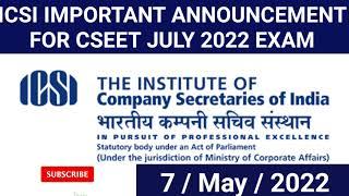 ICSI IMPORTANT ANNOUNCEMENT FOR ALL CSEET STUDENTS