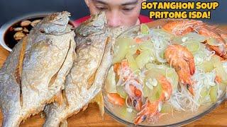 SOTANGHON Soup at Pritong Pompano | Filipino Food Mukbang Philippines