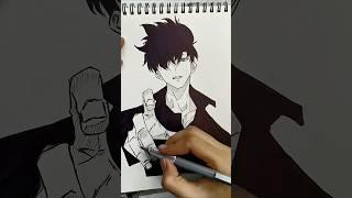 Sung jinwoo drawing #art #anime #sketch #drawing #shorts