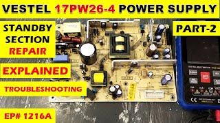 {1216A} LCD TV Power supply working and troubleshooting