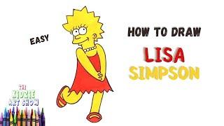 How to draw Lisa Simpson from The Simpsons tv show step by step easy.