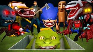 ALL NEW MONSTERS vs GIANT PIT with LIN GAN MELON.EXE in Garry's Mod