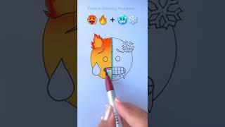 Hot  + cold ️--emoj  mixing satisfying  art # creativert # satisfying